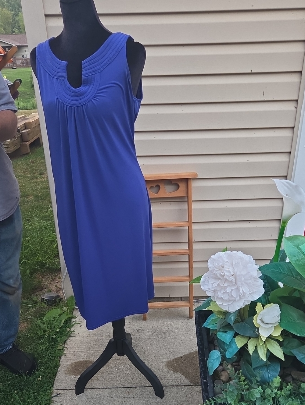 Dana Buchman Cobalt Blue Sleeveless Shift Dress Size S